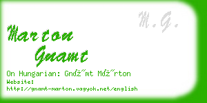 marton gnamt business card